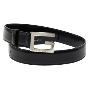Gucci G Buckle Belt Size 65 And 26 Black Leather Women's Gucci